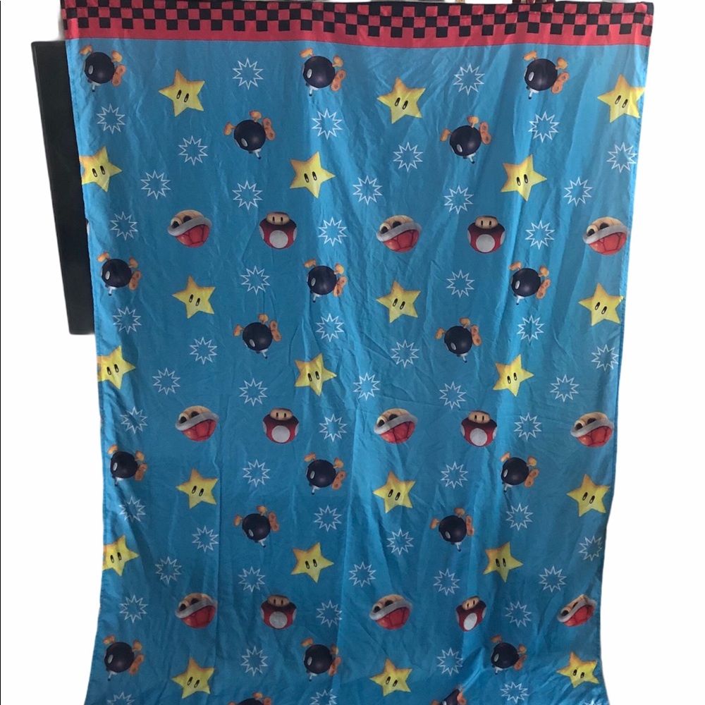 Super Mario Nintendo star bomb mushroom twin sheet